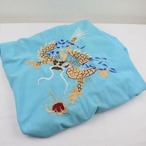 Plum Blossom Blue Dragon Embroidered‎ Robe Vintage Size Medium Gently Used